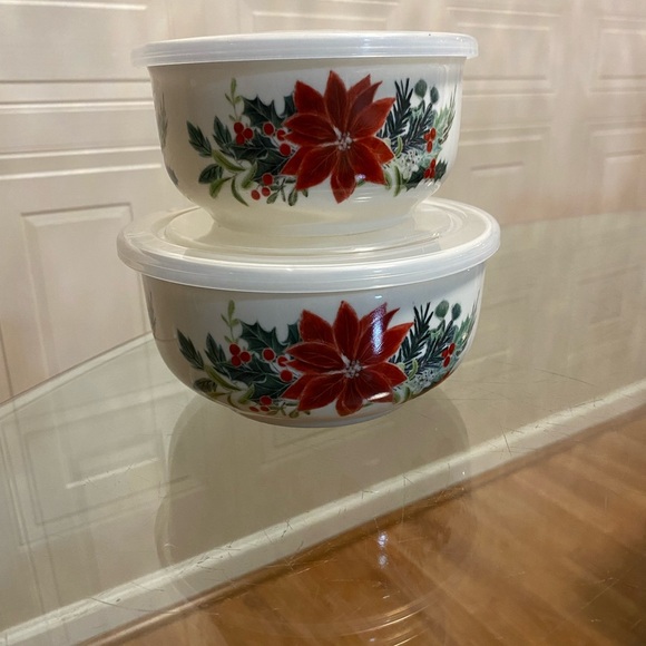 GRACE PANTRY Flower Floral Butterfly Ceramic Storage Bowl w LID & DIAL VENT 5”6” - Picture 8 of 8